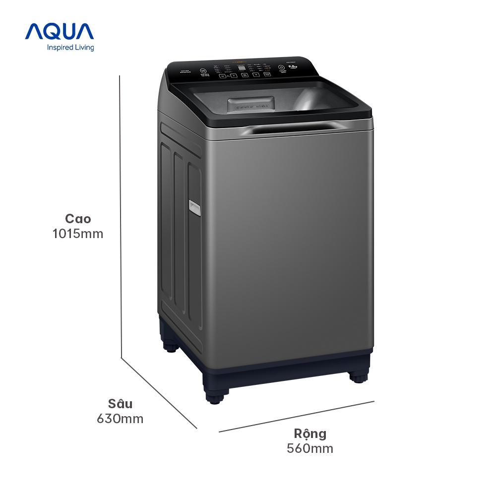 Máy giặt cửa trên Aqua 9kg AQW-FR90GT.S - Hàng chính hãng - Chỉ giao HCM, Hà Nội, Đà Nẵng, Hải Phòng, Bình Dương, Đồng Nai, Cần Thơ