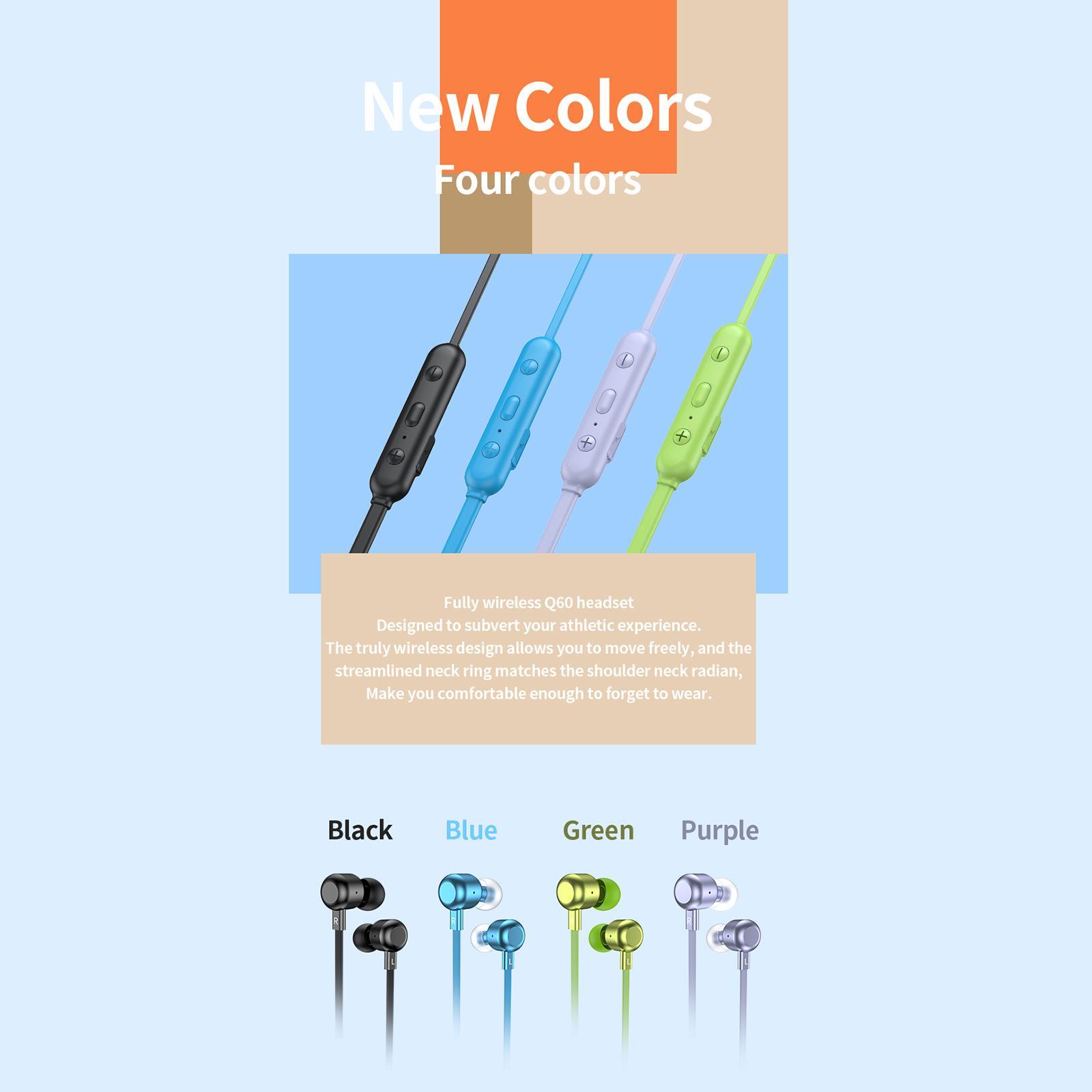 2 Pieces Wireless Bluetooth 5.1 Headphones Stereo Built-in Mic for Sports