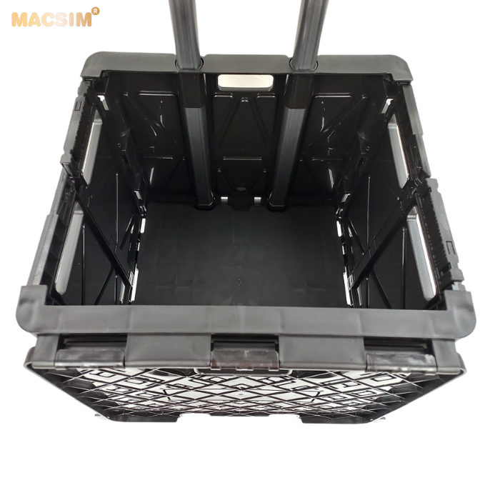 Hộp đựng đồ xếp gọn có bánh, tay kéo 51cm x 55cm x 40cm - nhãn hiệu Macsim màu đen,màu đỏ.
