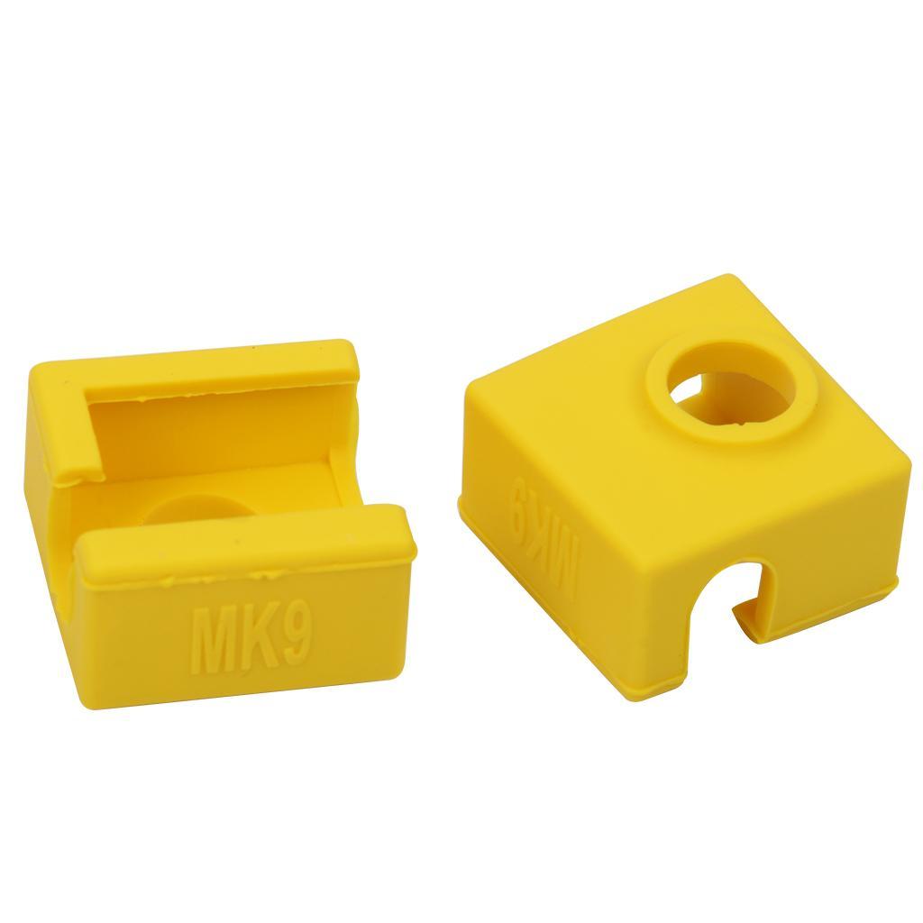 1 Piece  Aluminum Block Silicone Protective Cover for 3D Printer Yellow