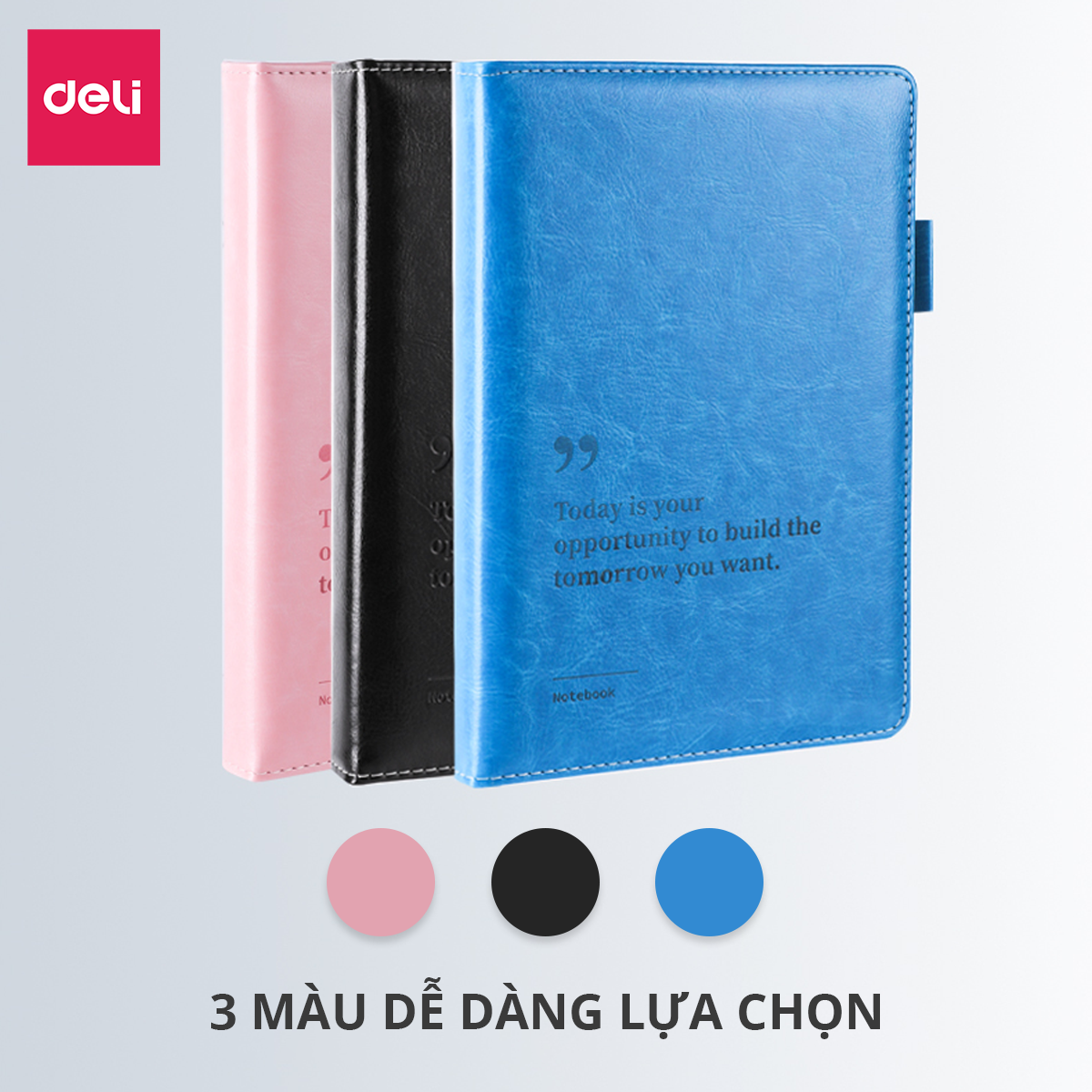 Sổ Tay Ghi Chép Bìa Da A5 300 Trang Kẻ Ngang Deli - Phù Hợp Làm Sổ Kế Hoạch Planner, Nhật Kí, Tập Vở Ghi Chép Bullet Journal - EN012 / EN013