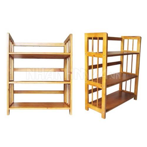 Kệ Sách 3 Tầng (Rộng 80cm) Gỗ Tự Nhiên 100%- Vàng