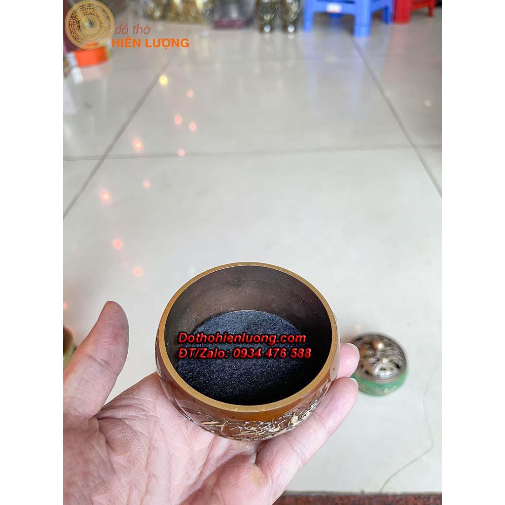 Lư Xông Trầm Bằng Đồng Màu Xanh và Màu Nâu Cực Đẹp