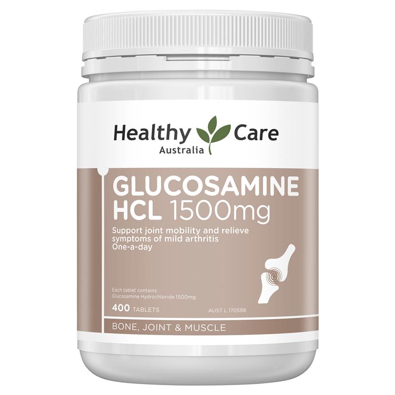 Glucosamine Úc Healthy Care Glucosamine HCL 1500mg 400 Viên, Hỗ Trợ Phục Hồi, Tái Tạo Sụn, Khớp, Làm Chậm Quá Trình Thoái Hóa Sụn, Duy Trì Khỏe Mạnh Gân, Dây Chằng Và Sức Khỏe Mô Liên Kết