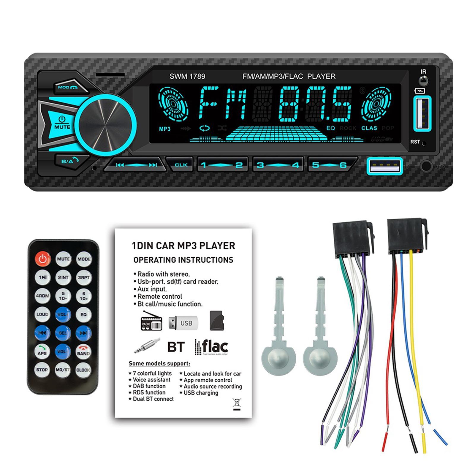 Car Stereo Receiver MP3 Player Mobile App Control AUX Input AM/FM Radio