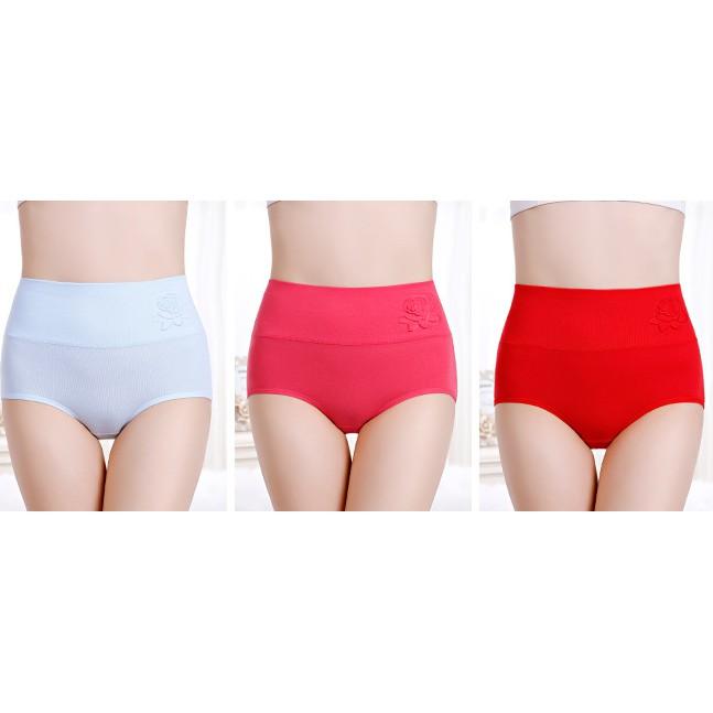 Quần Lót Nữ Cotton kháng Khuẩn Cạp Cao Hoa Nổi Xuất Hàn Hàng Loại Đẹp.
