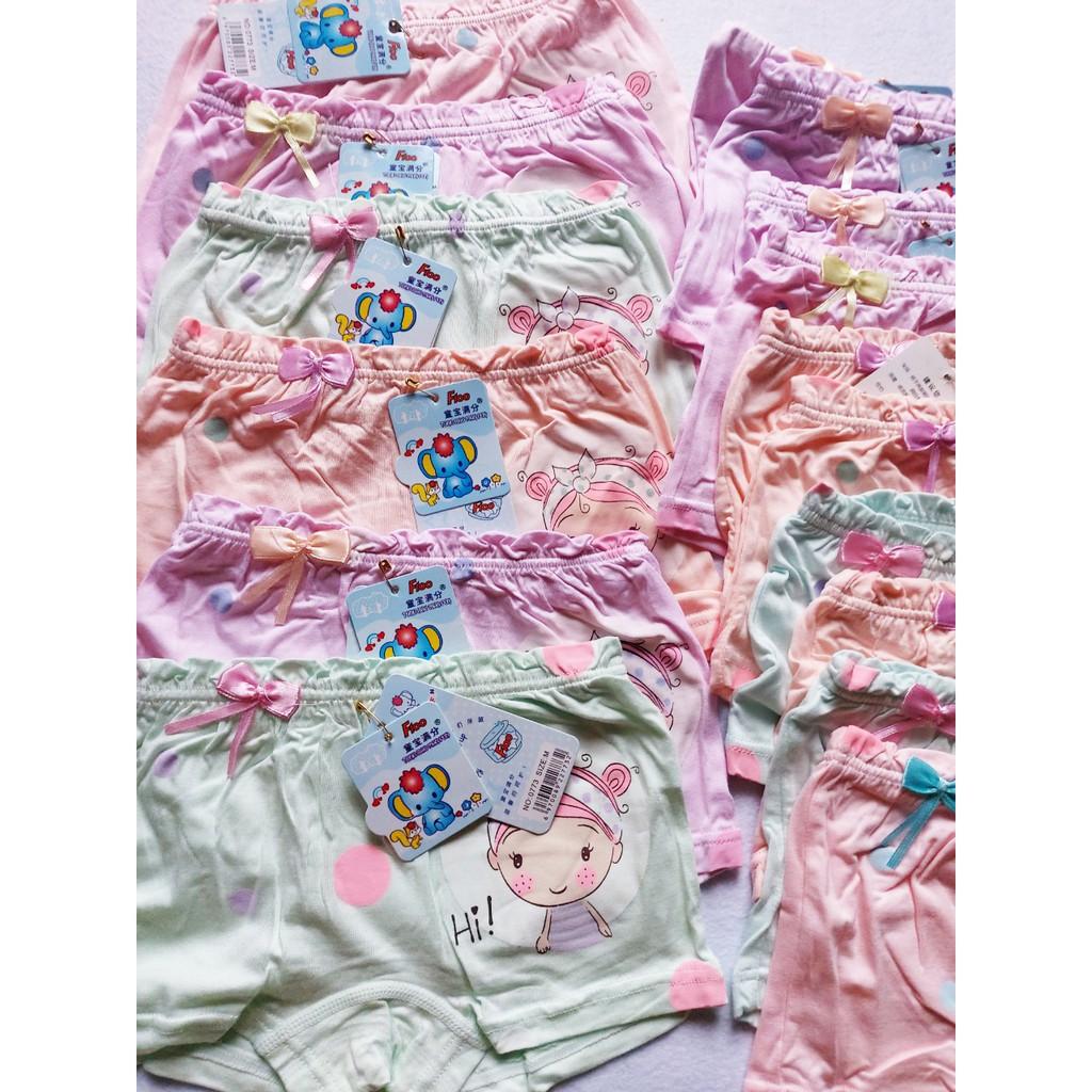 Quần chip đùi bé gái, hình bé gái cột nơ, dễ thương. Hàng cotton cao cấp, bảo vệ vùng kín cho bé gái