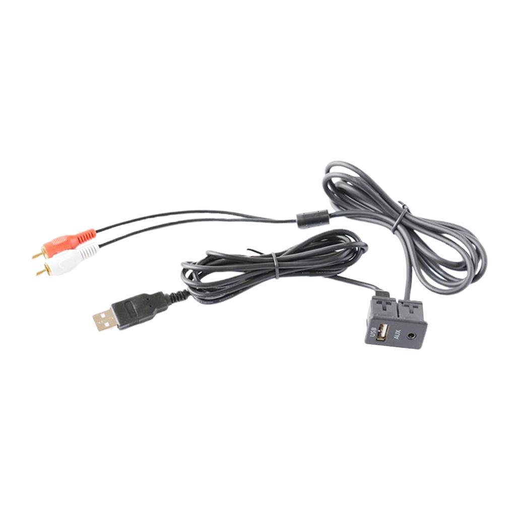 Car Mount USB AUX Adapter Extension Cable Lead Headphone