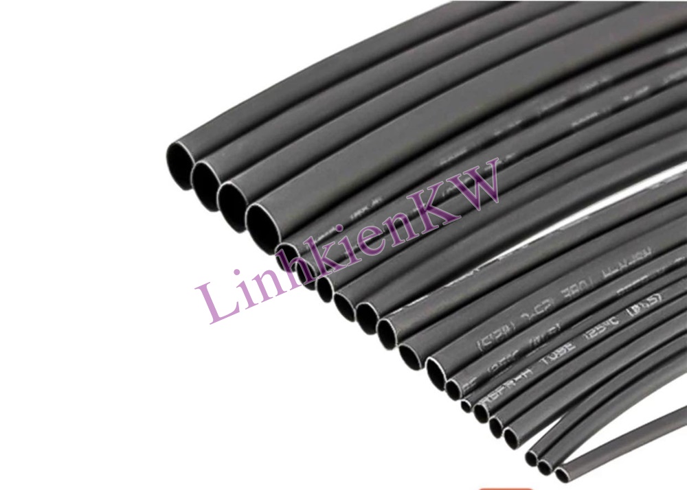 Ống gen co nhiệt các loại 1,5mm, 2mm, 2,5mm, 3mm, 4mm, 5mm, 6mm, 7mm, 8mm, 9mm, 10mm màu đen !