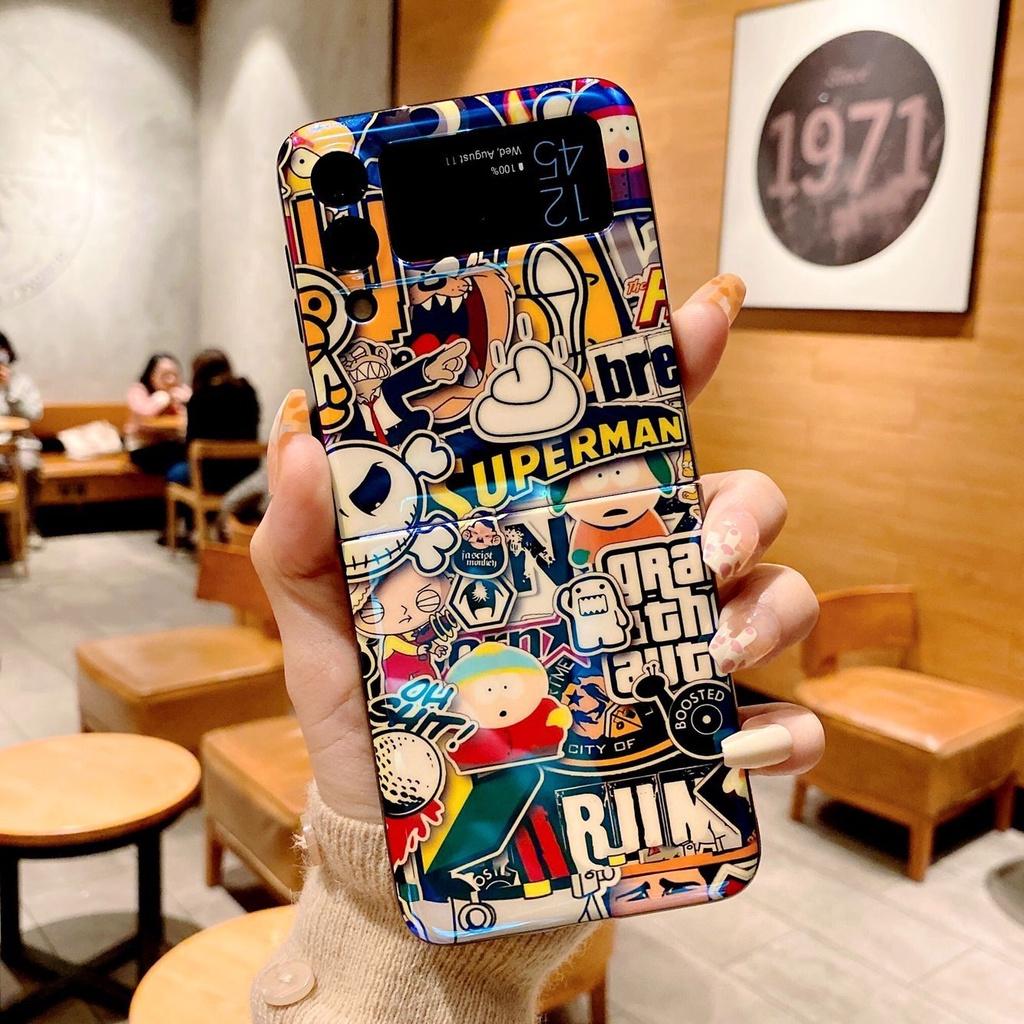 Ốp Lưng Họa Tiết Sticker Cho Samsung Galaxy Z FLIP 5 / Z FLIP 4 / Z FLIP 3