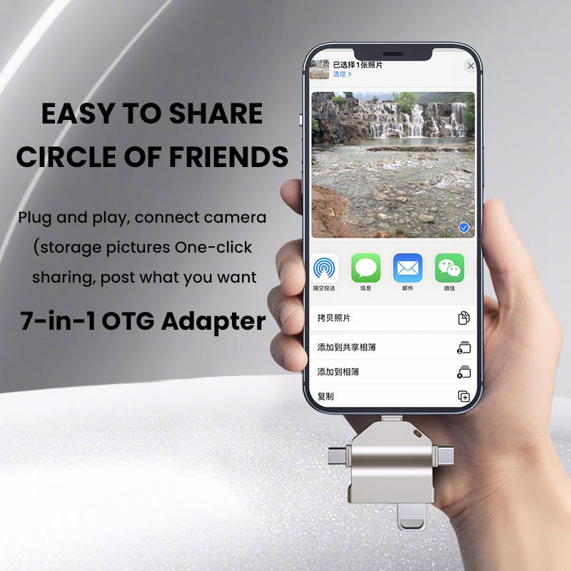 Bộ điều hợp OTG 3in3 cho iPhone IOS 13 trên Micro Type-C sang USB SD TF Readers