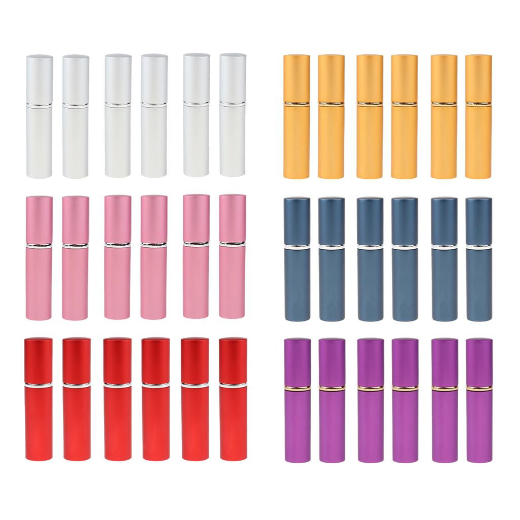 6 Pieces 10ml Refillable Mist Spray Bottle Perfume Pressed Atomizer
