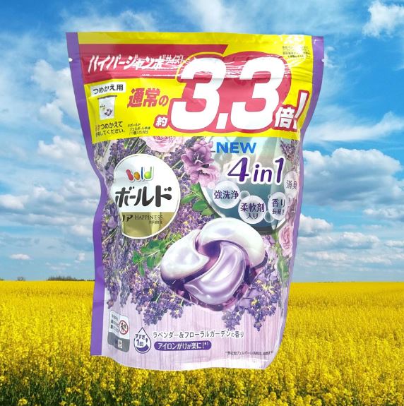 Viên giặt xả Bold Gel Ball 3D hương hoa túi 36 viên của Nhật Bản - Tím