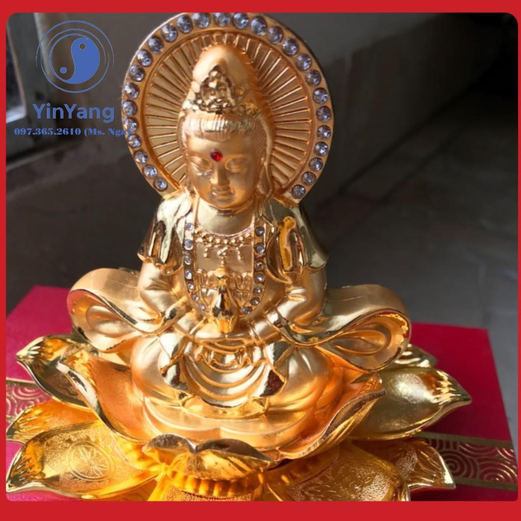 Tượng Quan Âm Bồ Tát Ngồi Đài Sen- Tượng Quan Âm Để Oto, Để Bàn