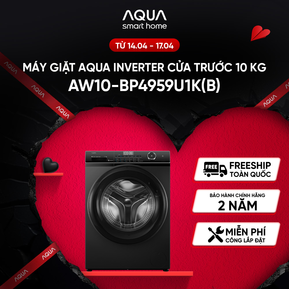 Máy giặt Aqua Inverter 10 kg AW10-BP4959U1K(B) - Bảo hành 2 năm - Hàng chính hãng