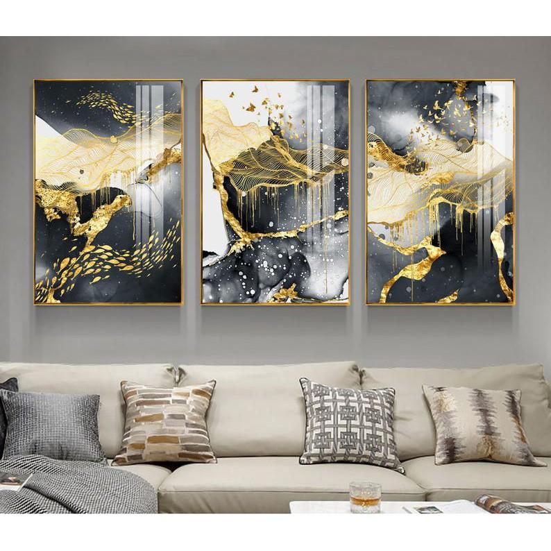 Tranh treo tường | Tranh bộ 3 bức trừu tượng wall art, home decor, Original and innovative Chinese modern