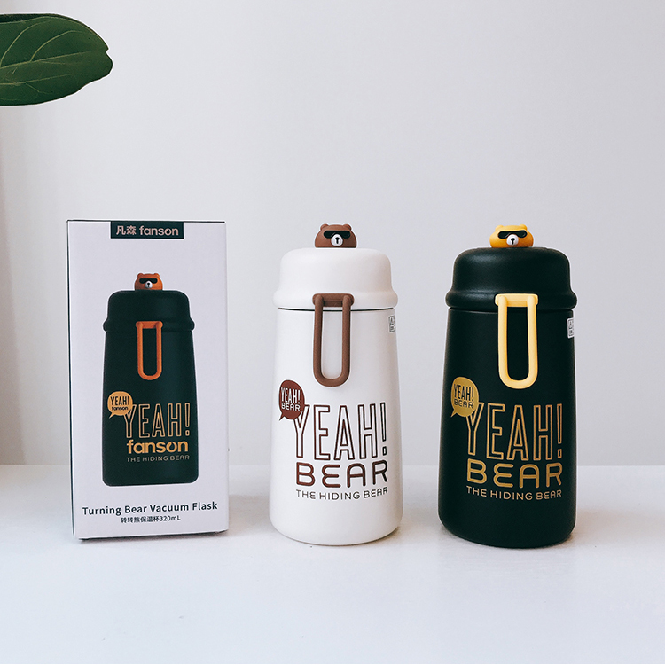 Bình Nước Giữ Nhiệt Chân Không Gấu Ngầu Điệp Viên 320ml