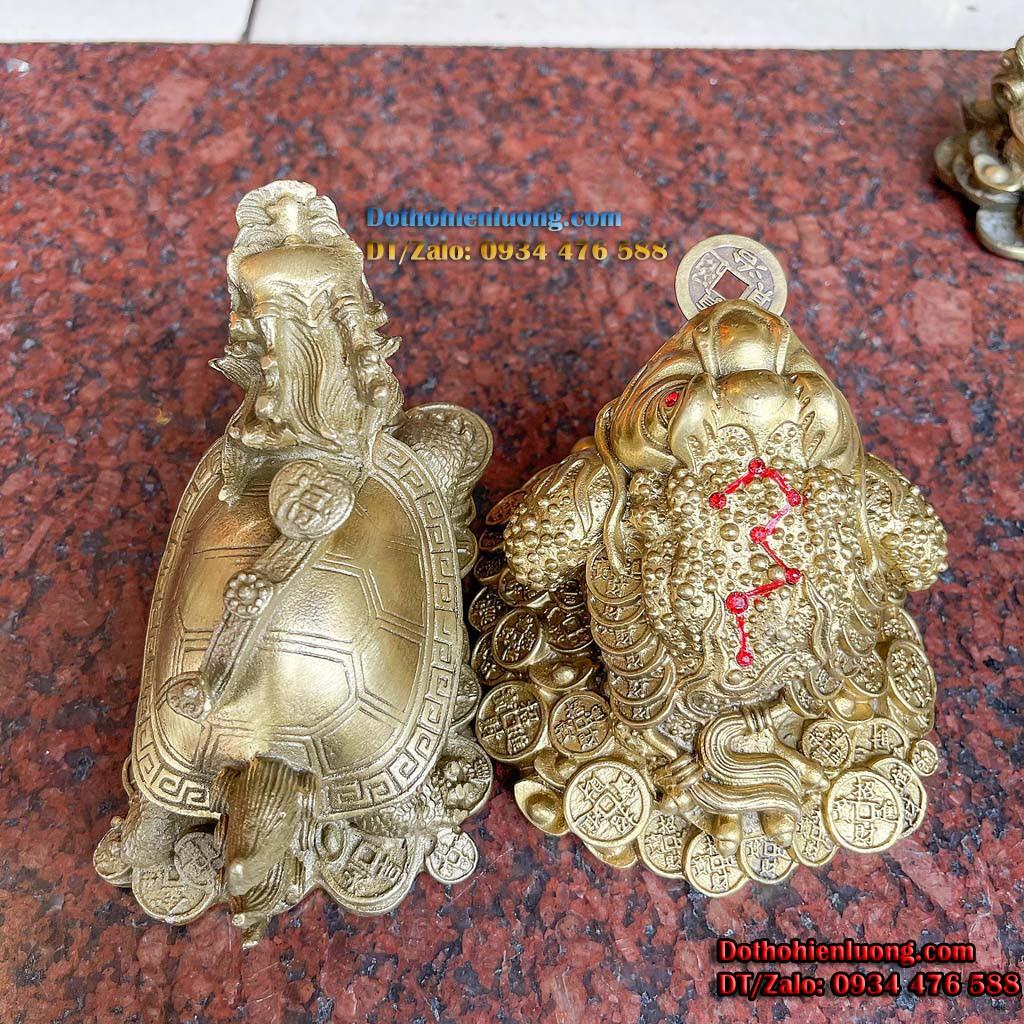 Đôi Thiềm Thư Cóc 3 Chân và Long Quy Bằng Đồng Phong Thủy