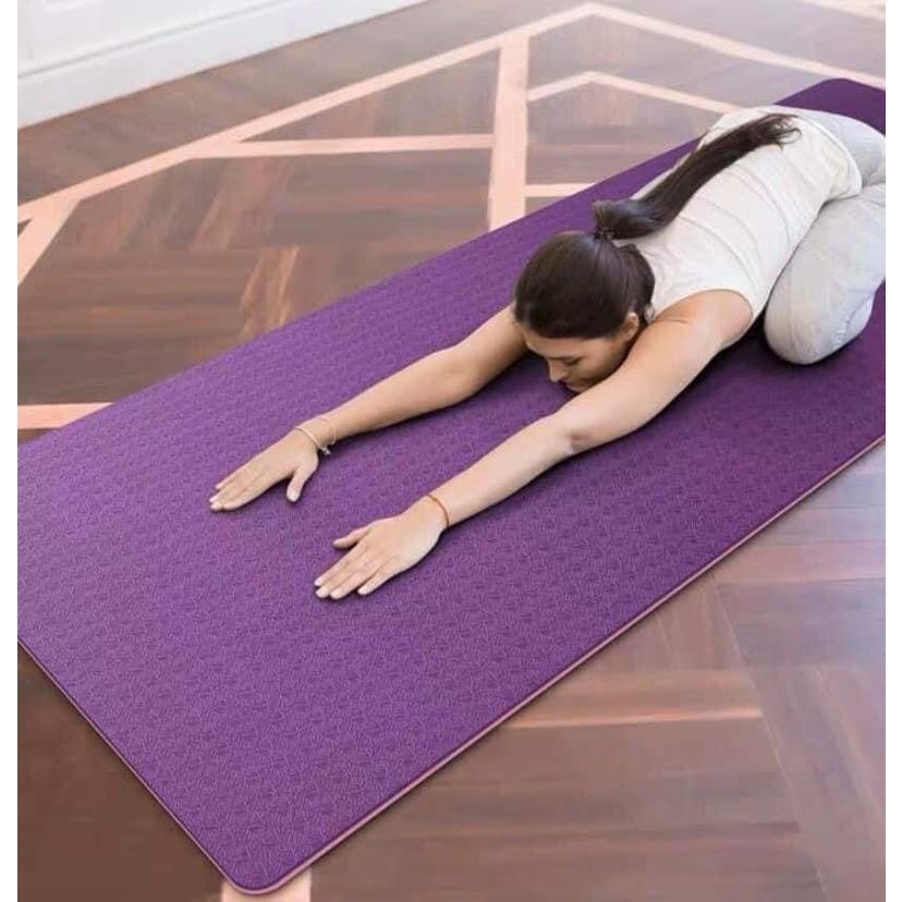 Thảm tập YOGA 2 Lớp Chống Trượt, Thảm Tập GYM tại nhà, Chất liệu TPE - Cao Su Non - Hàng đẹp như hình