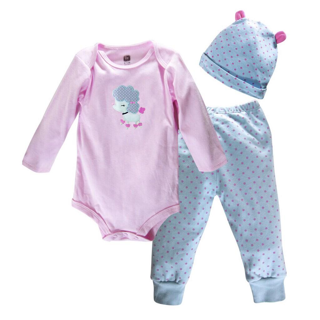 Set body xuất dư 3 chi tiết cho bé trai và bé gái , body suit dài tay, body baby gear