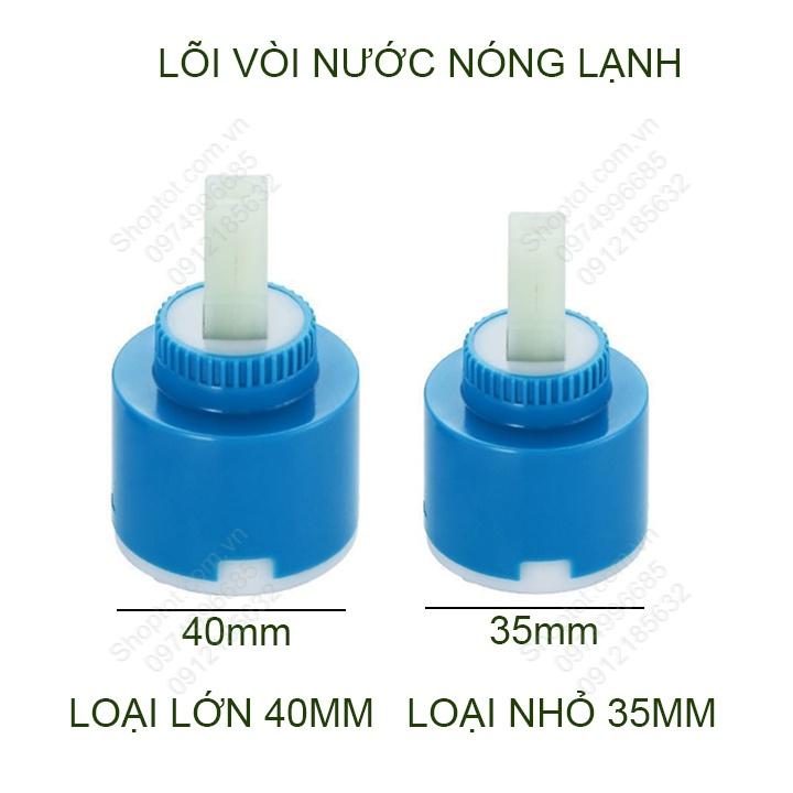 Lõi vòi nước nóng lạnh, dùng cho vòi chậu rửa lavabo, vòi chậu bếp, vòi sen tắm, loại D25mm, D35mm hoặc D40mm tùy chọn