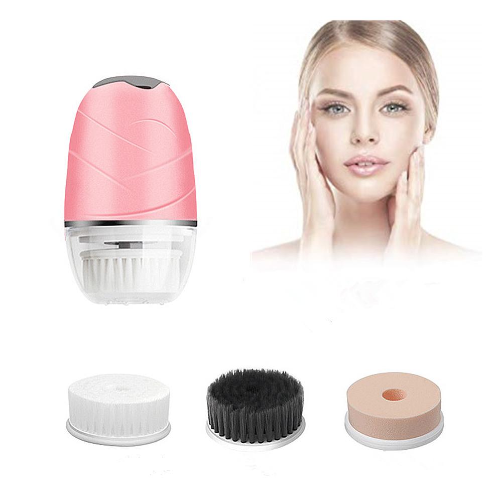 Điện Làm Sạch Da Mặt Bàn Chải Silicone Âm Rung Mini Sạch Sâu Lỗ Chân Lông Làm Sạch Massage Da Mặt Chống Thấm Nước Rửa Mặt