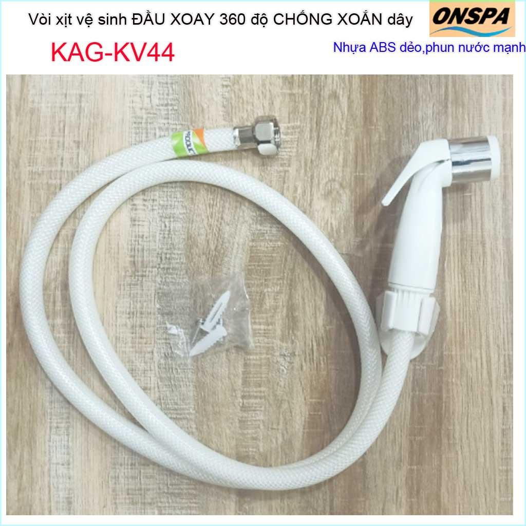 Vòi xịt vệ sinh nhà tắm, vòi rửa bồn cầu dùng cho nước phèn vùng biển, dây xịt cao cấp 100% nhựa trắng