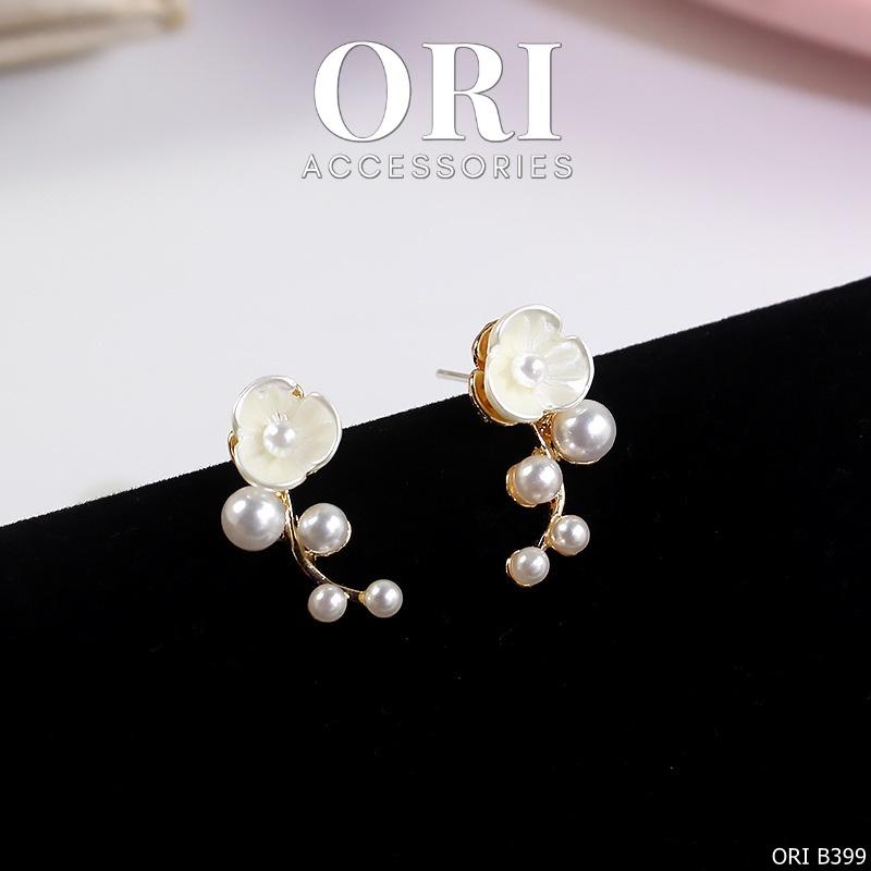 Bông tai nữ bông hoa Pearl Flower độc đáo xinh xắn ORI ACCESSORIES B399