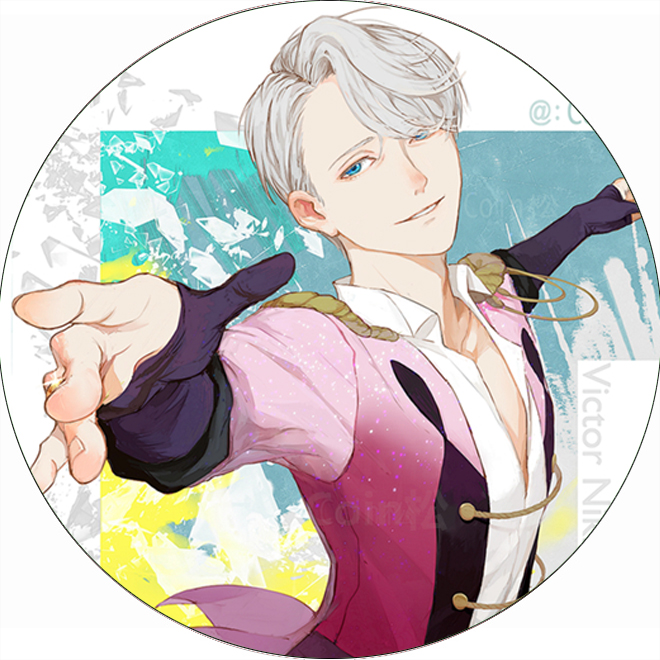 Huy hiệu Yuri!!! On Ice combo 3 cái khác nhau