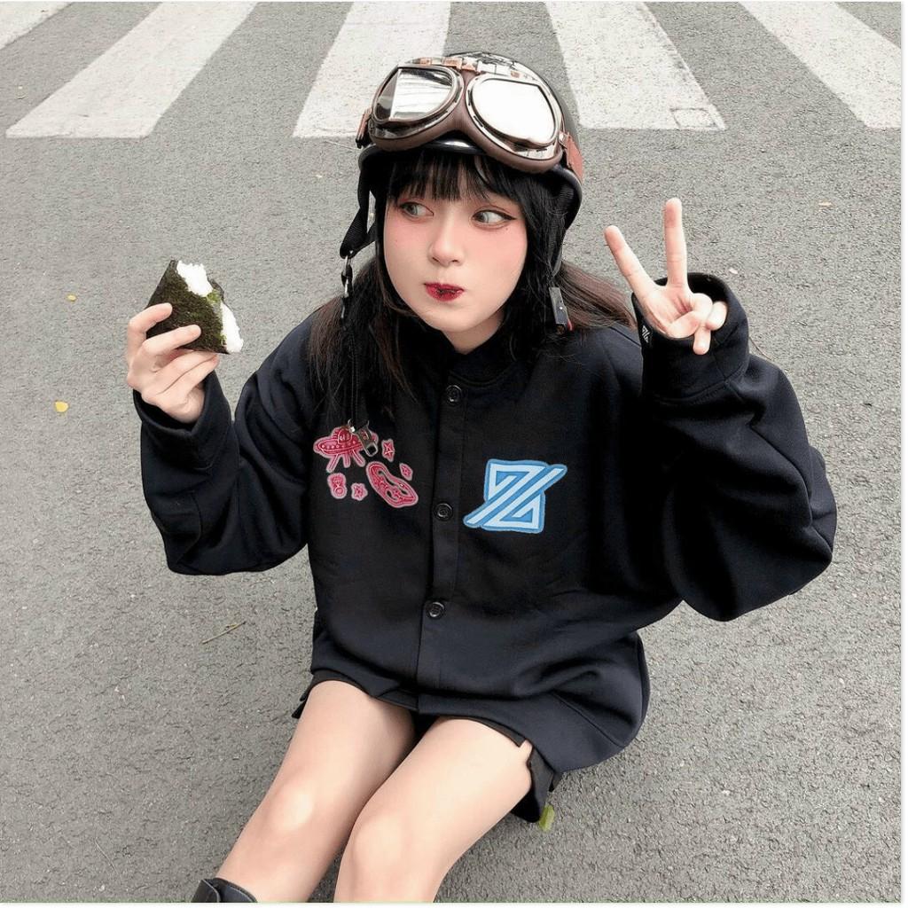 Áo khoác nữ hoodie nỉ hoạ tiết chữ cùng logo siêu đẹp phong cách hiện đại thời thượng hót