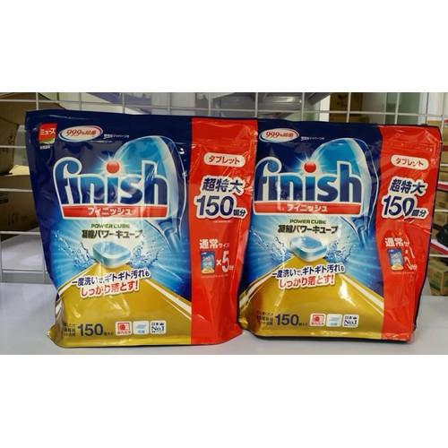 Viên rửa chén, rửa bát finish 150 viên/túi dùng cho máy rửa chén, rửa bát - Hàng nội địa Nhật