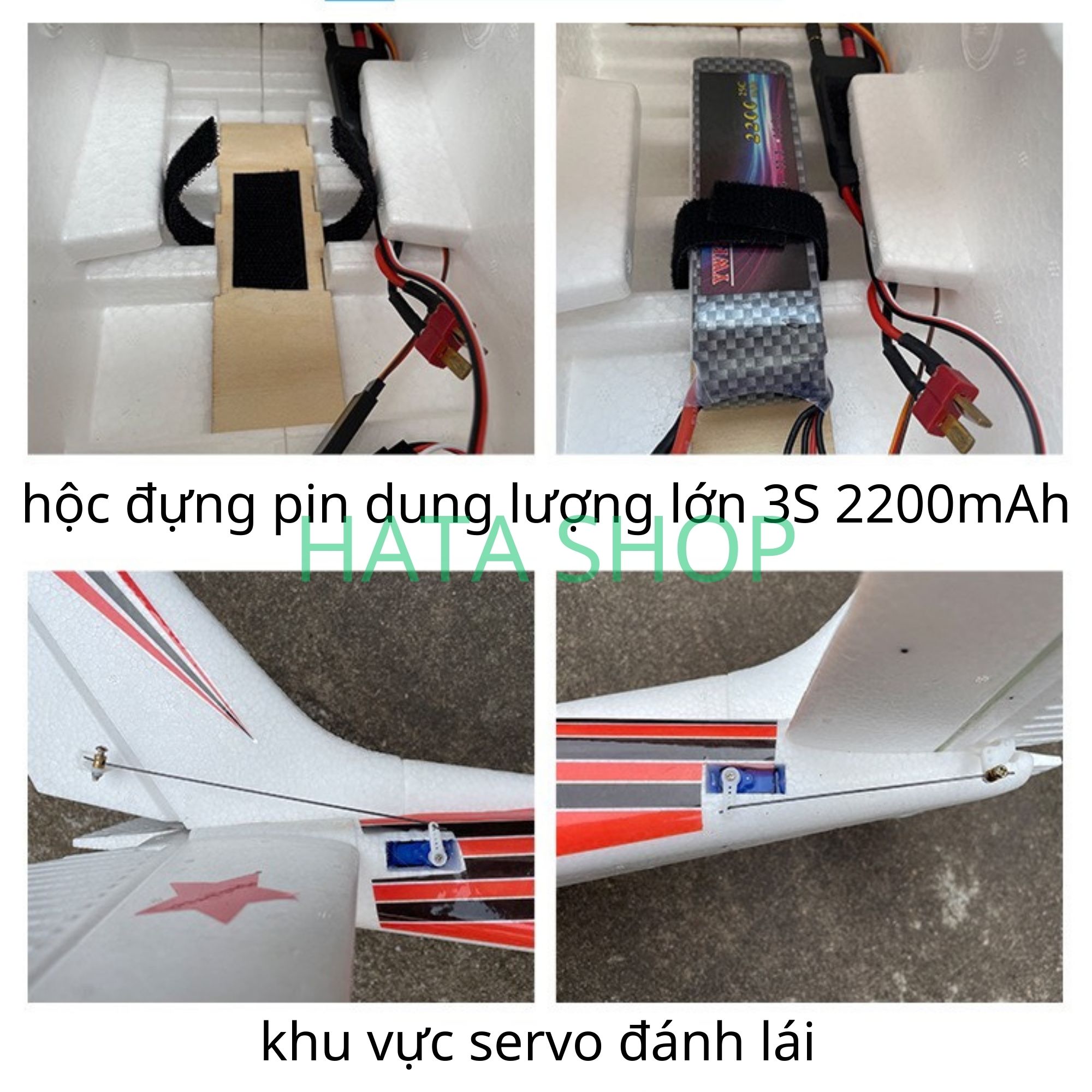 [Mẫu Mới] Máy Bay Cánh Bằng Cessna 182 Plus Sải Cánh Dài 1m2 Size Lớn Chống Rơi Vỡ Chất Liệu EPO