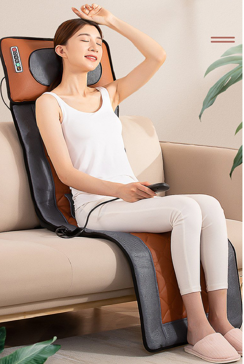 Nệm Massage Toàn Thân Hồng Ngoại Gấp Gọn, Chất Liệu PU Cao Cấp, Tích hợp Loa Bluetooth, Có Bảng Điều Khiển Cầm Tay Tiếng Việt - Massage Thư Giãn Toàn Thân