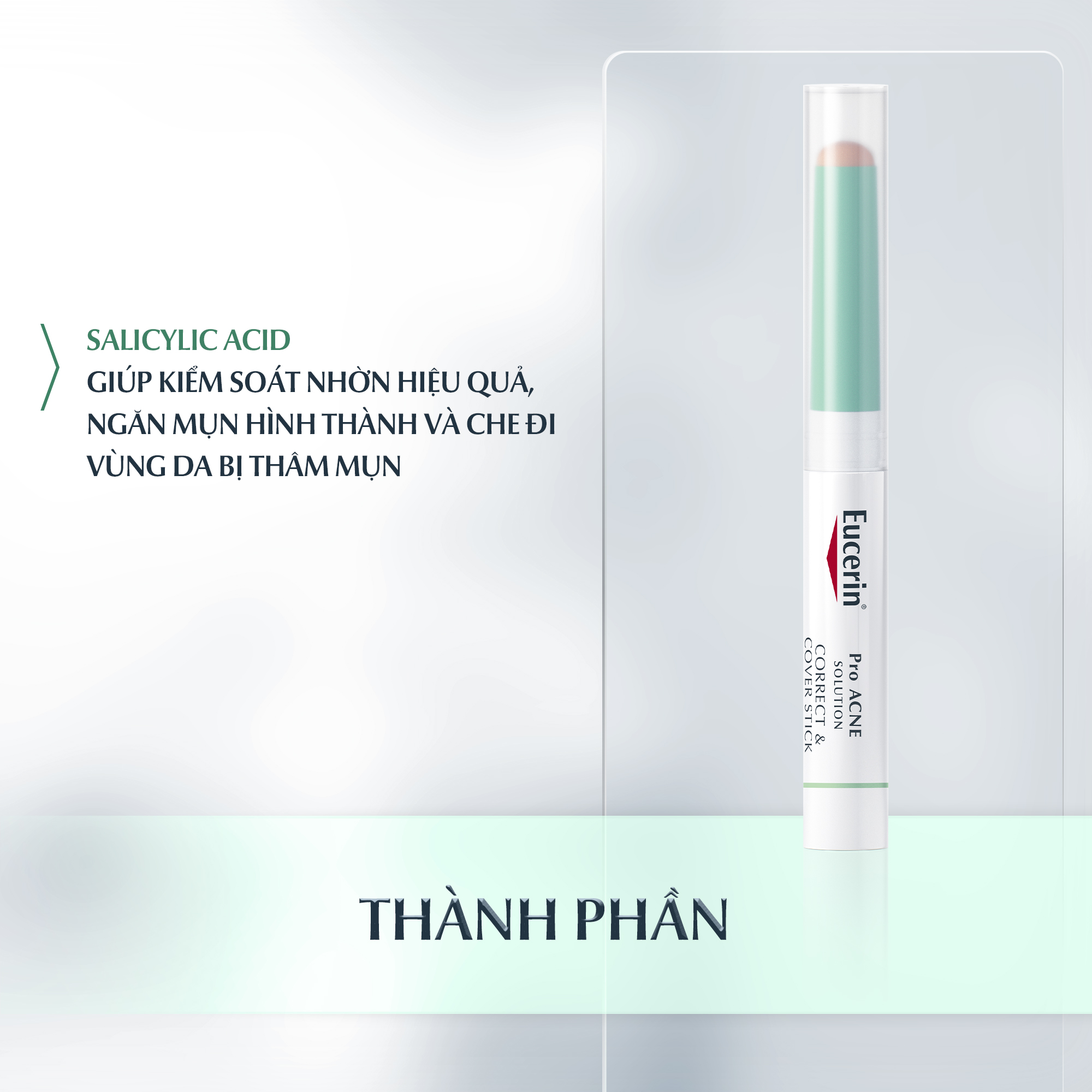 Kem che khuyết điểm &amp; giảm mụn Eucerin Pro Acne Correct &amp; Cover Stick 2g