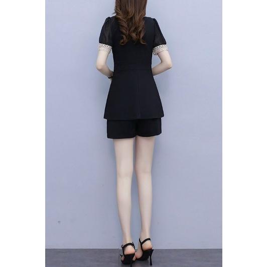 SÉT BỘ NGẮN CỔ V REN VÀNG