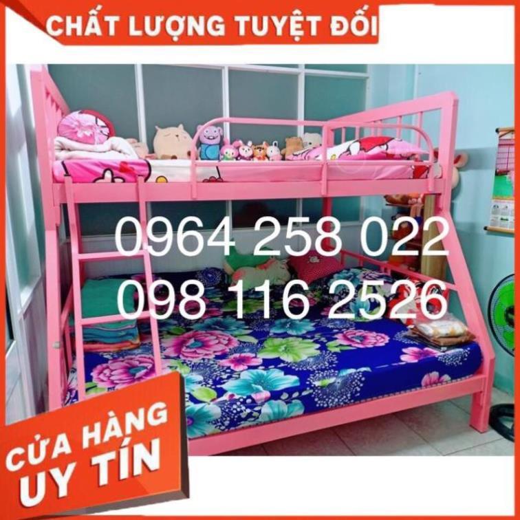 Giường tầng khung hộp 4-8 trên 1m2x2m dưới 1m6x2m- Bảo hành 2 năm