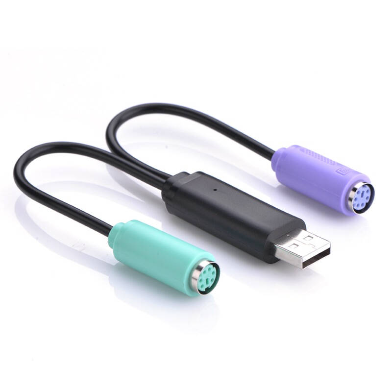 Dây cáp chuyển đổi USB sang PS/2 (chuột + bàn phím) dài 10cm UGREEN 20219 - Hàng chính hãng