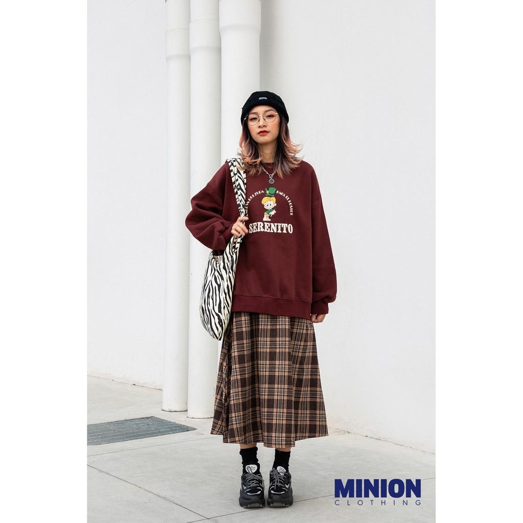 Chân váy dài kẻ caro dáng xoè MINION CLOTHING lưng cạp thun chất dạ 2 lớp có lót Ulzzang Streetwear Hàn Quốc V2801