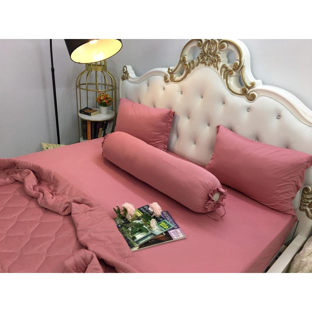 Bộ drap KÈM MỀN thun lạnh Hàn Quốc 5 món