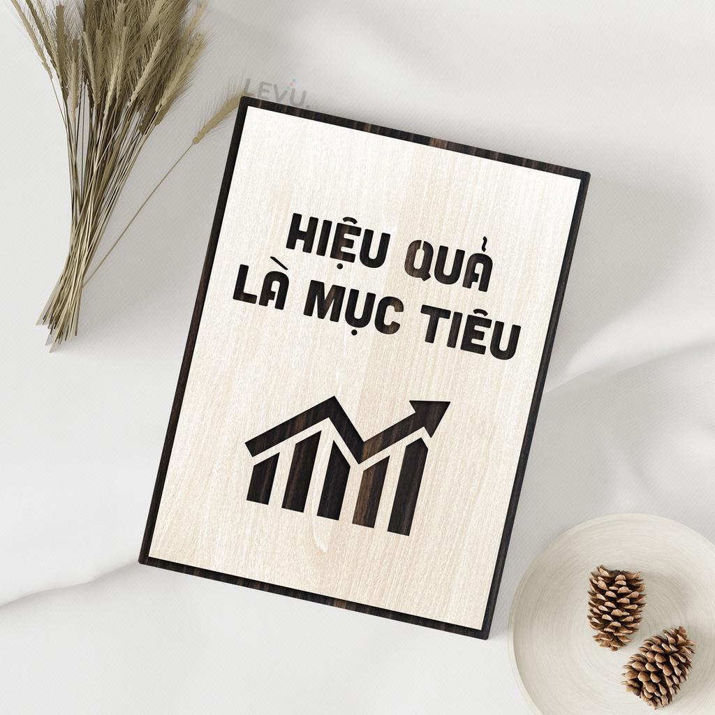 Tranh treo văn phòng LEVU LV043 "Hiệu quả là mục tiêu" cổ động tinh thần làm việc