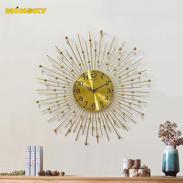Đồng hồ treo tường GCLOCK loại to KT 70X70 cao cấp làm từ kim loại sơn tĩnh điện chạy máy kim trôi chuẩn