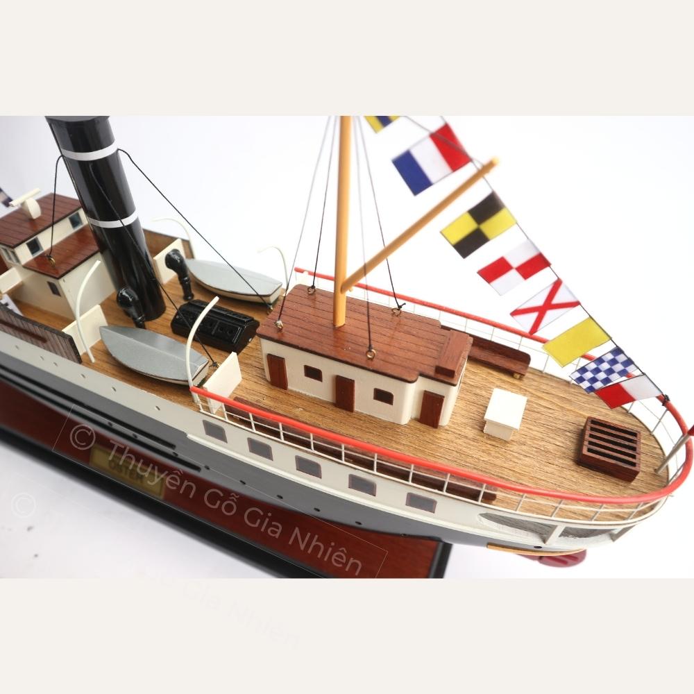 Mô Hình Thuyền Gỗ Trang Trí Phong Thủy Dạng Thuyền Du Lịch OSTER With Signal Flags Chính Hãng, Hàng Xuất Khẩu Chất Lượng Cao