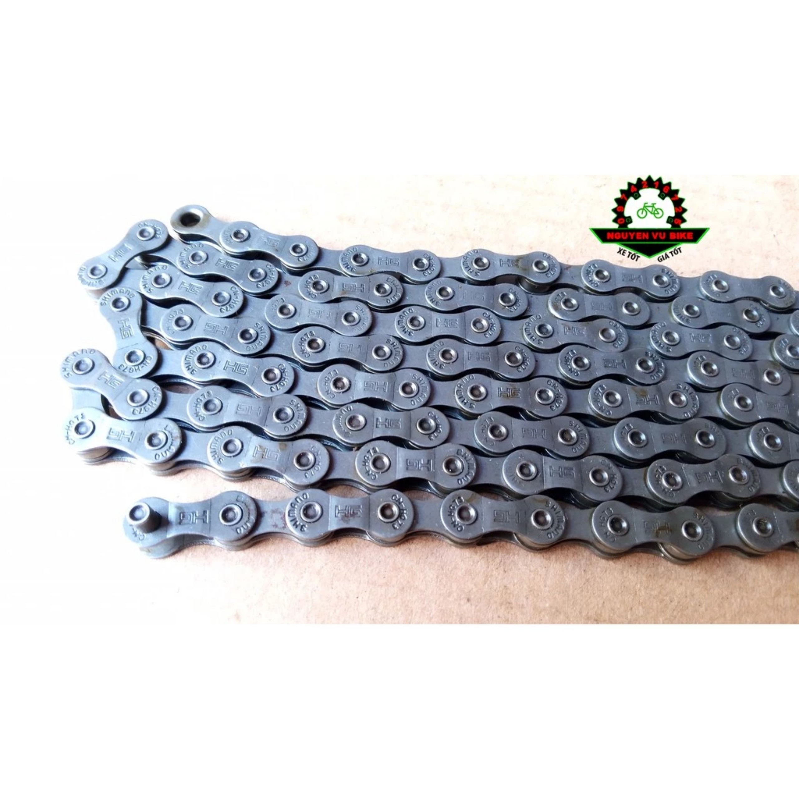Xích sên xe đạp CN-HG73 9 Speed, hàng nhập khẩu chính hãng, chuyên dùng cho xe thể thao líp 9 tầng gắn xe đạp Sport Carbon, hàng nhập khẩu