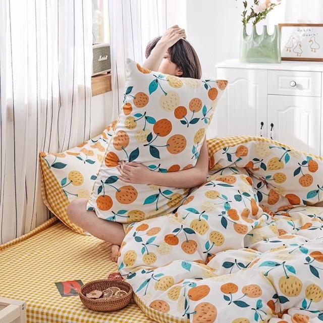 Set Cotton Simble Living Hàng Nhập Khẩu Cao Cấp 4 Món Trái Cam