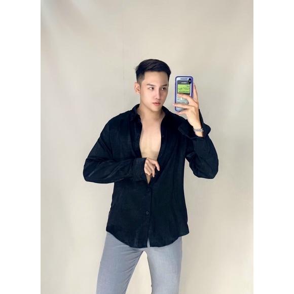 Áo Sơ Mi Tay Dài Lụa Basic Unisex Mr Smile 99 Shop