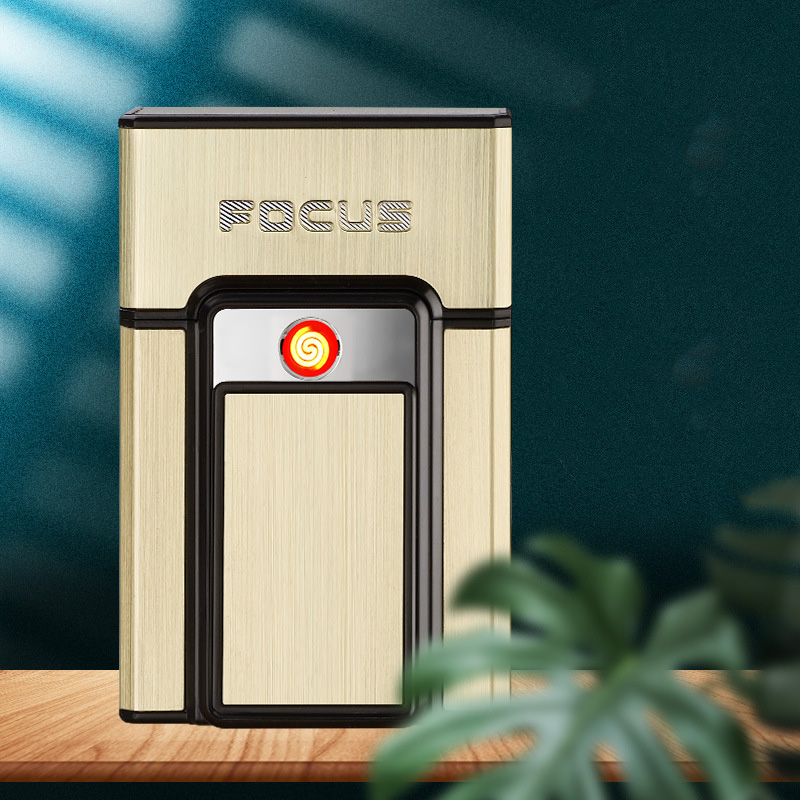 Bật Lửa Điện Kiêm Hộp Đựng Thuốc 20Đ Focus YH071 - Sạc Điện