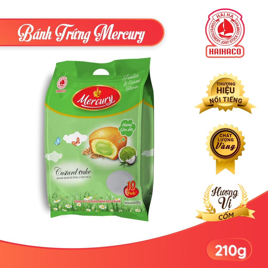 Bánh Bông Lan Kem Mercury Hải Hà vị cốm dừa (Túi 210 Gram) - Hàng chính hãng