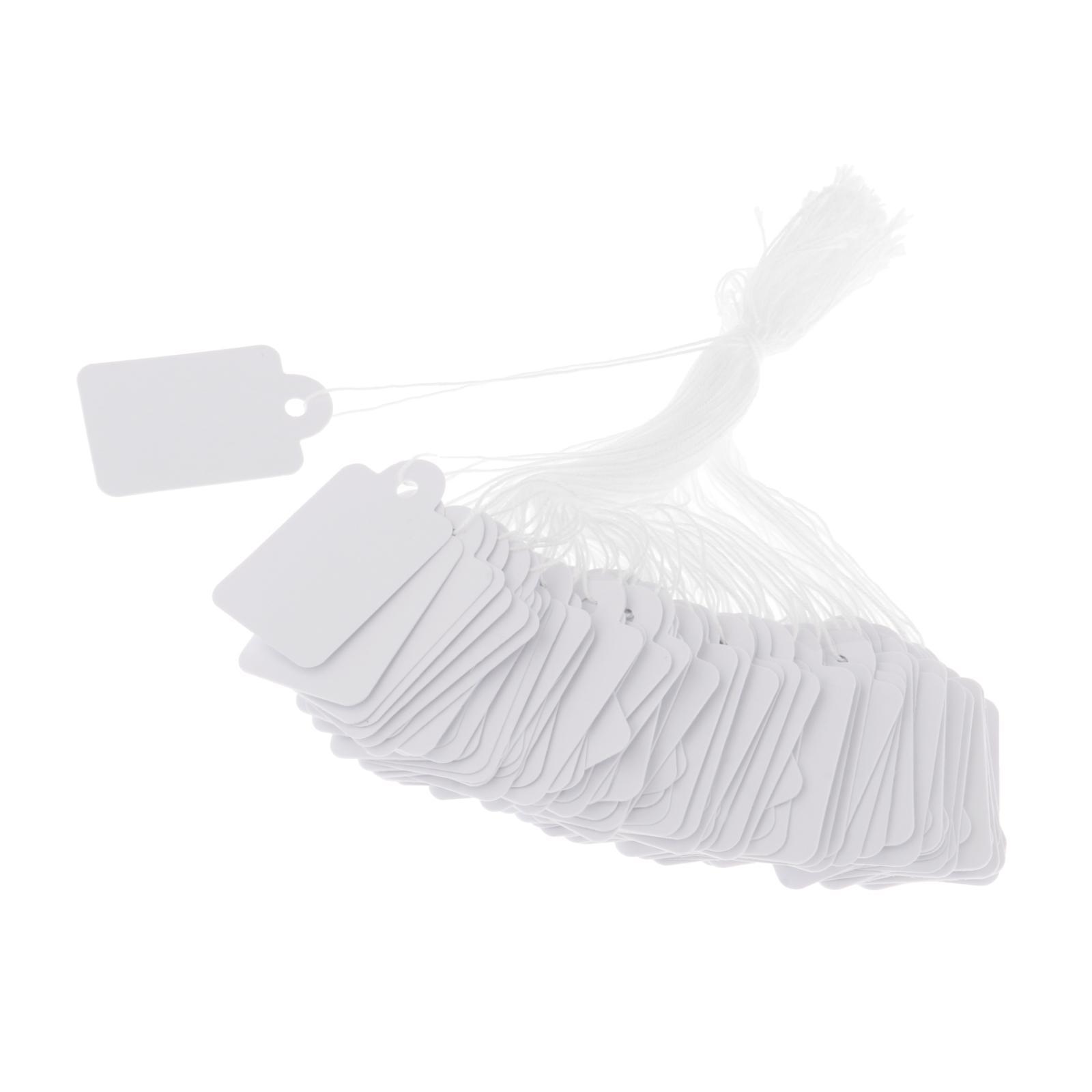 100 Pieces Paper Tags with String Attached Price Hanging Labels for Birthday
