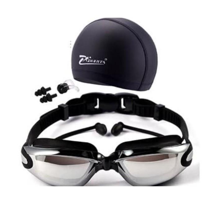 Bộ phụ kiện bơi lội trùm đầu, bịt tai và kính chống sương mù cao cấp - Gia dụng SG