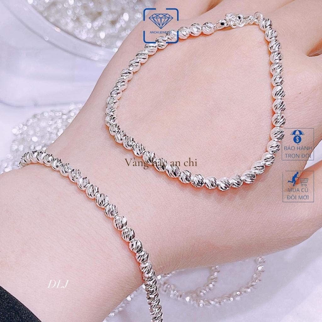 Vòng tay bi bạc 6mm phay sáng lấp lánh cực cute, trang sức bạc Anchi jewelry